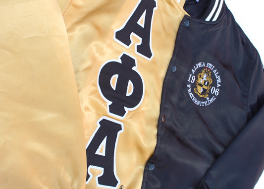 Alpha Phi Alpha Fraternity, Inc. Black/Gold Split Jacket - SALE