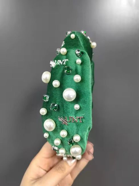 UNT MEAN GREEN Jeweled Headband